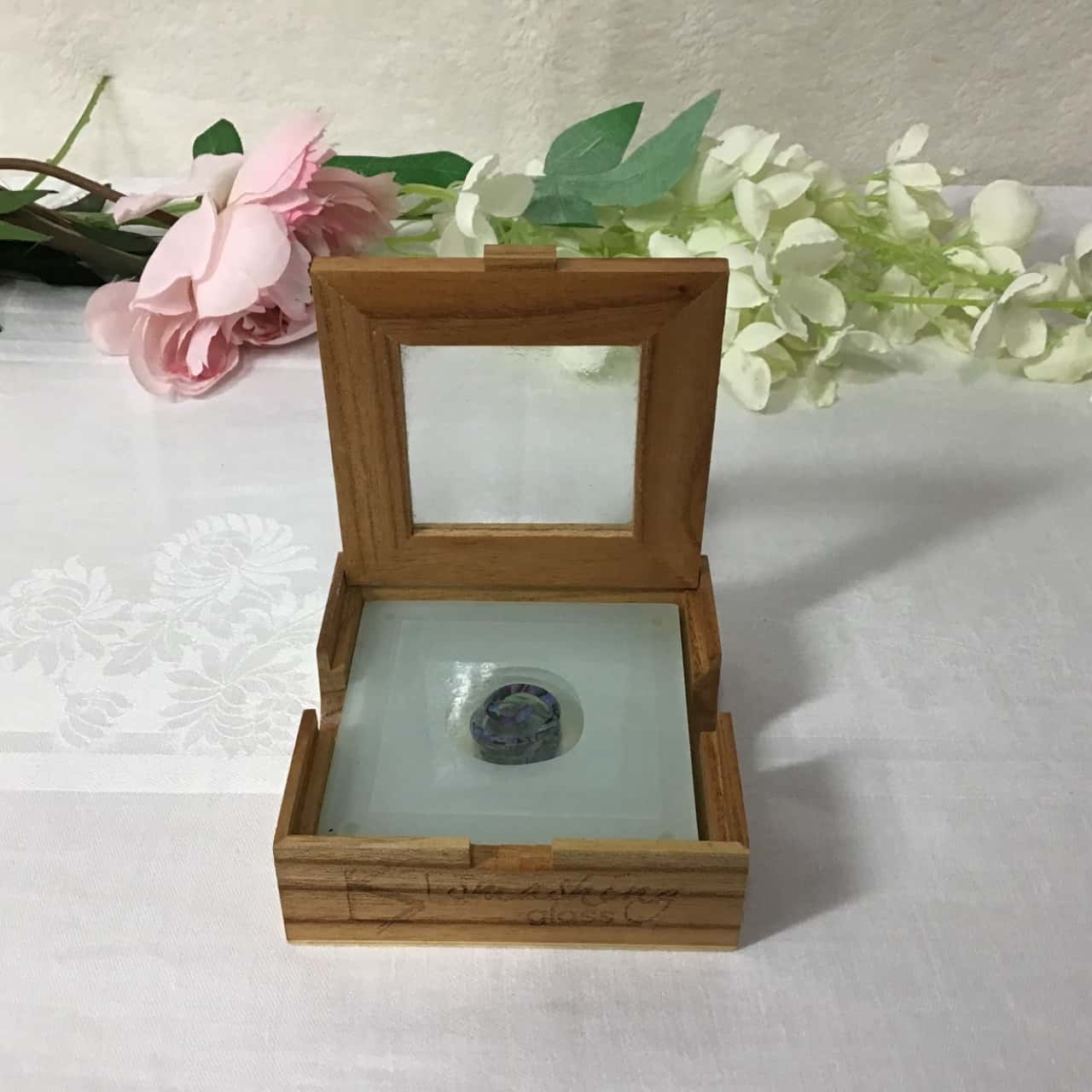 Smashing Glass Set of 4 Paua Shell Design / Frosted Glass Coasters in