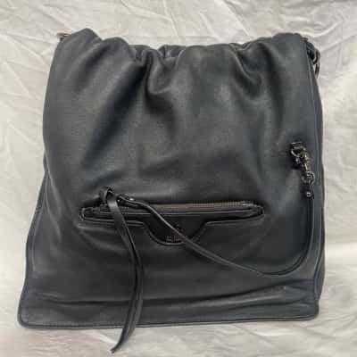 Mimco Drawstring Shoulder Bag Black  
