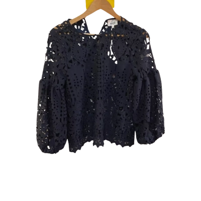 BNWT Seed Heritage Womens  Size 10 3/4 Sleeve Top Navy Blue RRP $169.95 