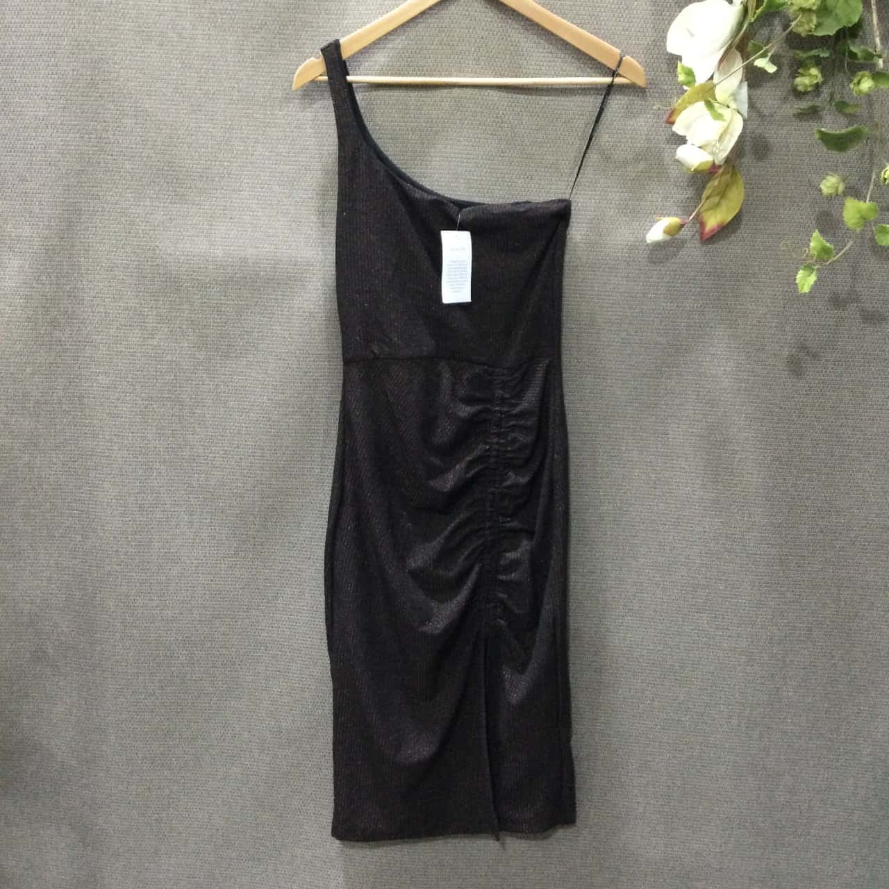 kookai black one shoulder dress Kookai