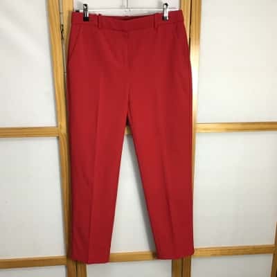 Marcs Womens  Size 10 Cotton Blend Bright Red Straight Leg Pants Red 