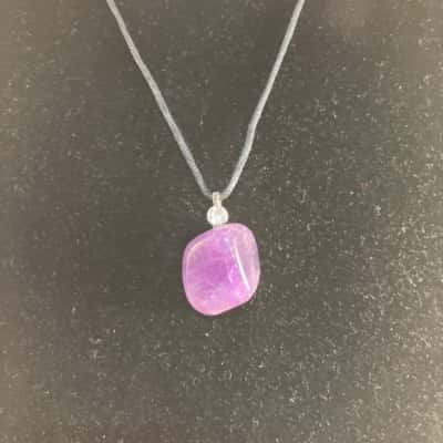 Women's Necklace Amethyst Gemstone Crystal Pendant