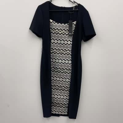  Womens Size 14 Black / White Dress