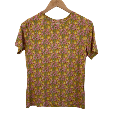 Sportscraft Womens  Size S Short Sleeve Top Floral / Green / Pink  / Yellow 
