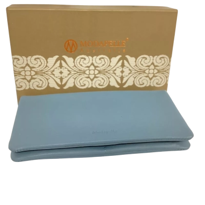  Modapelle Genuine Leather Wallet Blue-Grey 