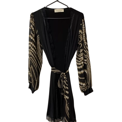 Womens Peter Alexander Size M Pyjamas Black  / Champagne / Off White 