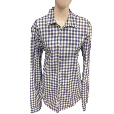 Scotch & Soda Mens  Size XL Long Sleeve Shirt Checked / Green / Navy Blue 