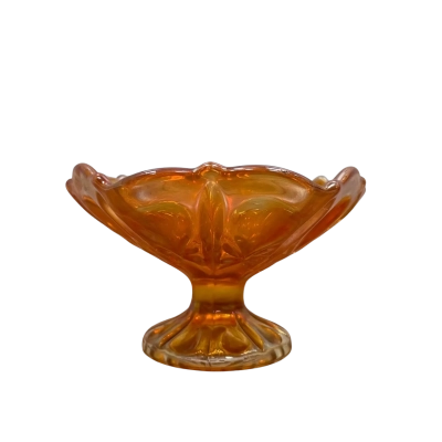 Marigold Orange Carnival Glass Candy Dish - Small
