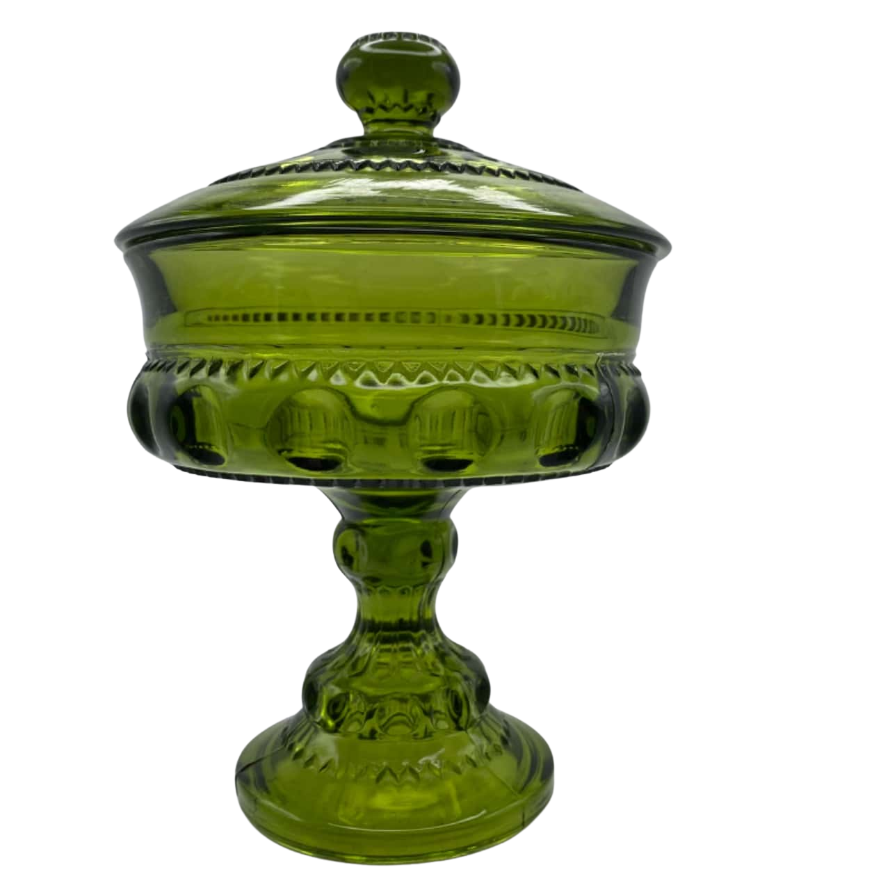 Vintage Stunning Green Sweets / Candy Bowl with Lid (s)