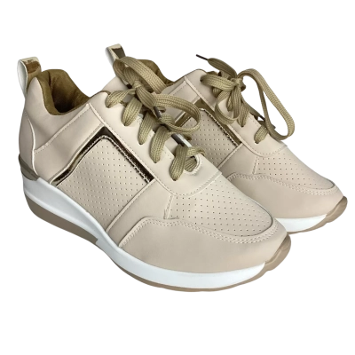  Womens  Size 25 Sneakers Beige / White 