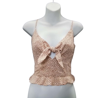 Luck & Trouble Women's Size 4 Orange Floral Cropped Top Singlet Top