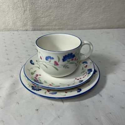 Royal Doulton Expressions "Windermere" Pink / Blue Floral Cup Saucer & Plate