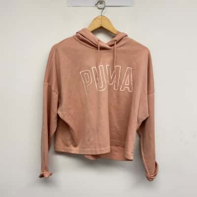 Puma Pink Logo Print Hoodie Jumper  Size 16 