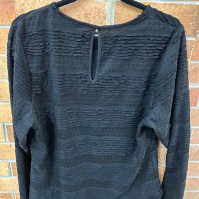 City Chic Womens  Size 18 Long Sleeve Top Black  