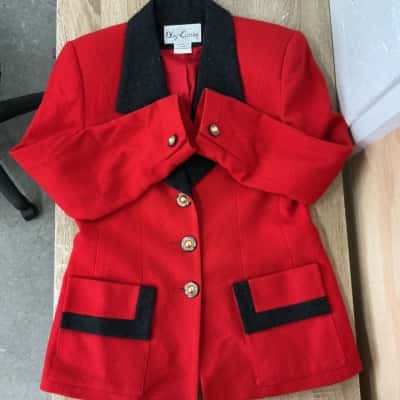  Womens  Oleg Cassini Blazer Red/Black Size 14 