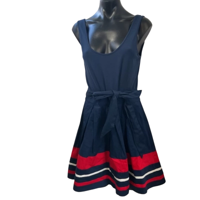 Forever New Womens  Size 12 Casual Dress Navy Blue / Red / White 