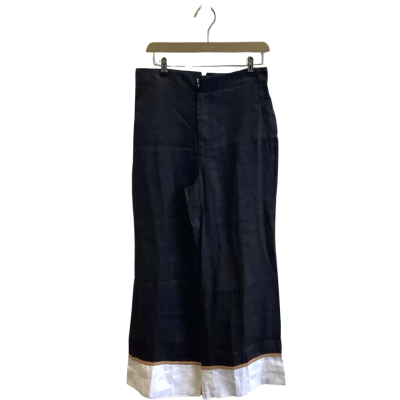 Brand New Adorne Womens Size 10 Linen Cropped Pants Black  