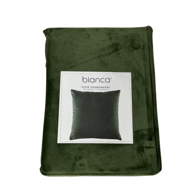 Bianca Vivid Co-ordinates Forest Green Velvet European Pillowcase (new)