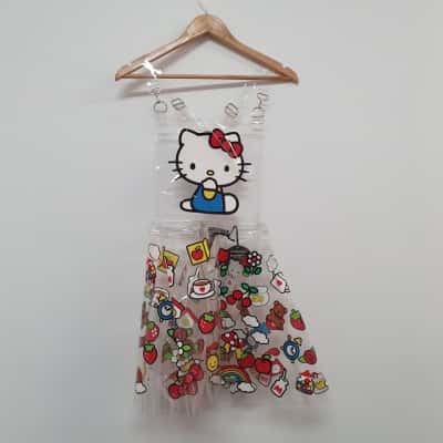Dolls Kill Women's Size M Hello Kitty Guilty As Charmed Clear Pinafore Dress - New With Tags