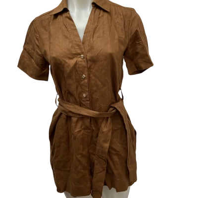  Womens Unison  Size 4 Short Sleeve Linen Resort Playsuit Coco 