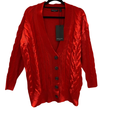 Brave Soul London Womens Size 12 Cardigan Red 