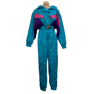 Vintage Descente multicolour ski snow jumpsuit.  Size 14 