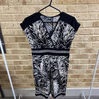 Basque Womens black/ ivory dress Size 10 / Petite 