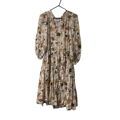 Womens White Closet  Size 16 Short Sleeve Dress  Floral / Yellow 