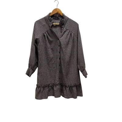 Serafina Womens  Size L Black Checked Dress 