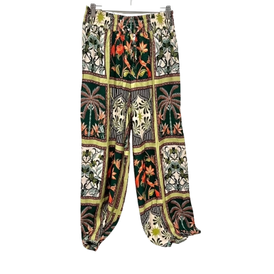 Label of Love Womens  Size M Wide Leg Pants Blue / Cream / Green / Orange 