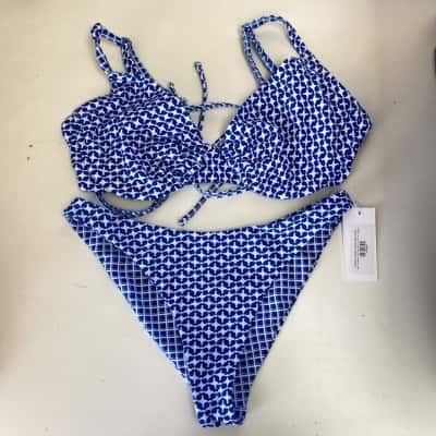 Salt + Ripple Blue Rommi Cheeki Bikini Set Size 10 / 12