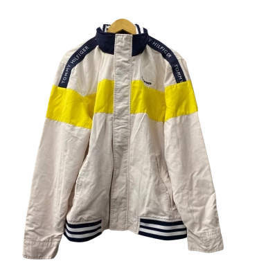 Tommy Hilfiger Mens  Size L White / Yellow Zipper Jacket