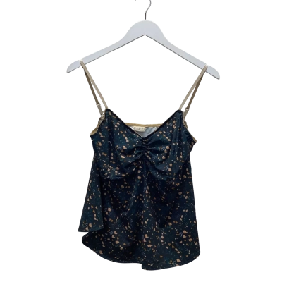 Bimby + Roy Green Floral Ruched Cami Top Size XXL
