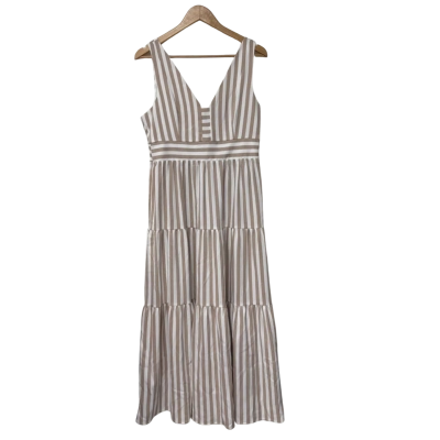 YAS Maxi Dress Size L Beige / Striped 