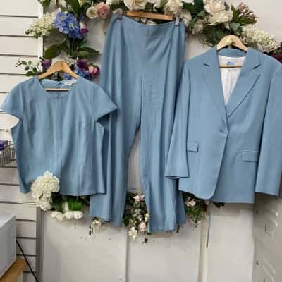 Veronica Maine Womens  Size 12 Blue 3 piece suit set
