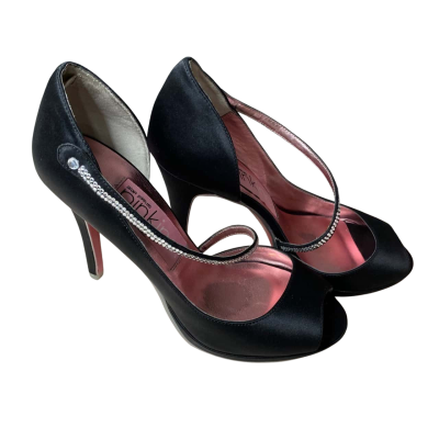 Alan Pinkus Black Open Toe Heels Size 7B