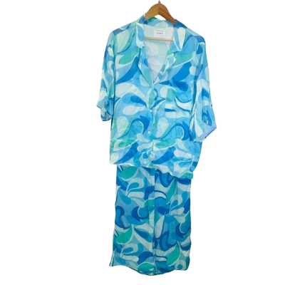 SABO Womens Size 10 Top and Size 14 Pants Blue 