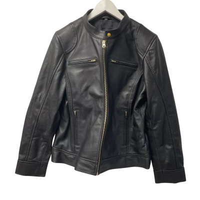 Dodge Womens  Size XL Leather Jacket Black  