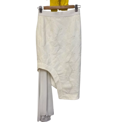 BNWT White Suede  Size 6 Asymmetrical Skirt RRP $329