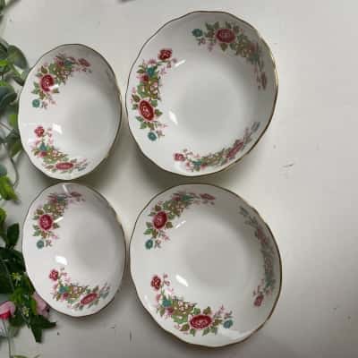 Vintage Queen Anne Bone China Bowl Set/4