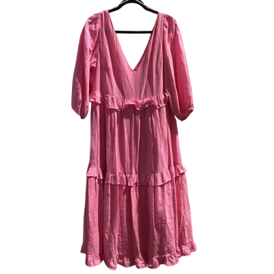 BNWT Girl & The Sun Oceanside Midi Dress Womens  Size M Pink  