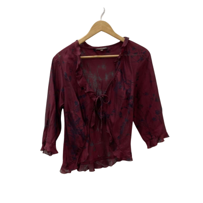 Veronika Maine Womens  Size 14 3/4 Sleeve Top Maroon 