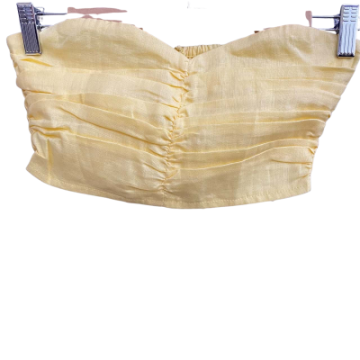 Dissh Womens  Size 6 Cropped Top Lemon Yellow 