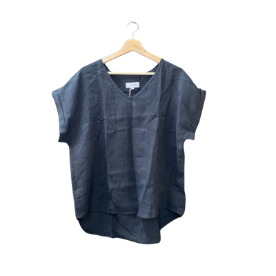 Camixa Size L Short Sleeve Top Black BNWT