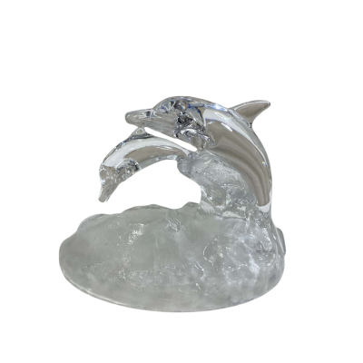 Glass dolphin statue