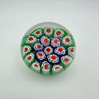 Murano Millefiori Small Paperweight Art Glass Italy
