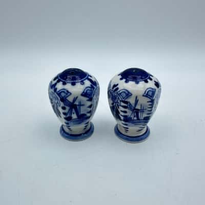 Vintage Delft Blue Salt & Pepper Shakers