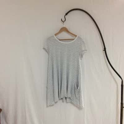 Maiike Women's  Size 4 Short Sleeve Dress  Grey / White 