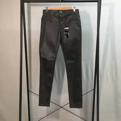 Saba Denim Womens Size 27 Pleather Jeggings in Dark Chocolate, RRP $169