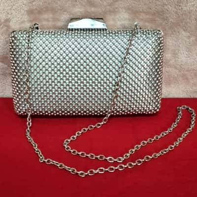 Women's Olga Berg Silver Hard body Clutch 